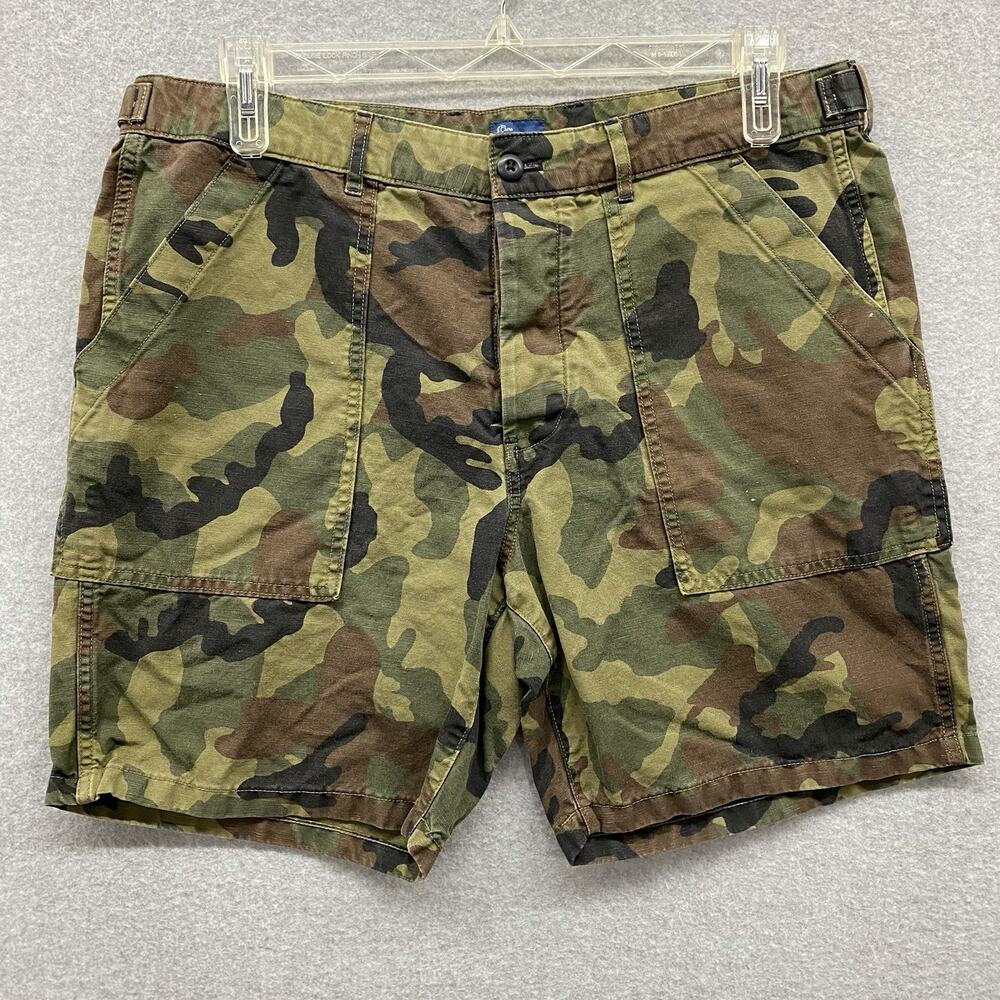 J.Crew Mens Stretch Chino Shorts 36 Camouflage Woodland Green Brown Gorpcore